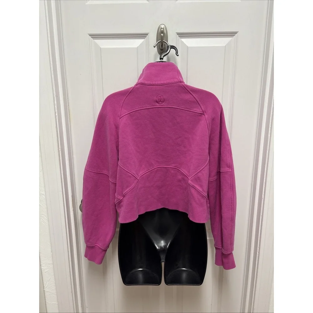 Lululemon Scuba Oversized Cropped Funnel Neck Half Zip Sonic Pink Size XS/S